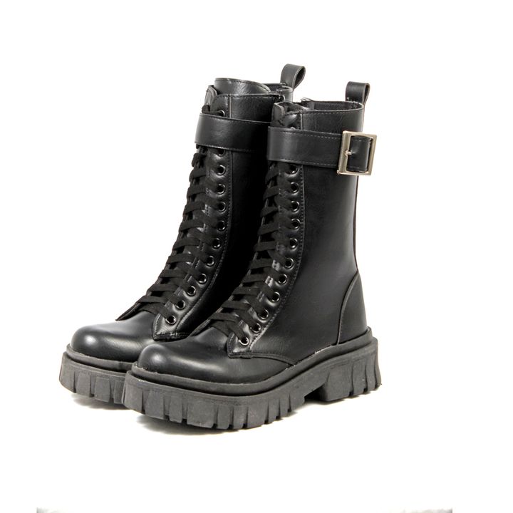 Borcegos de Mujer, Comprar Borcegos de Cuero Negros, Precios