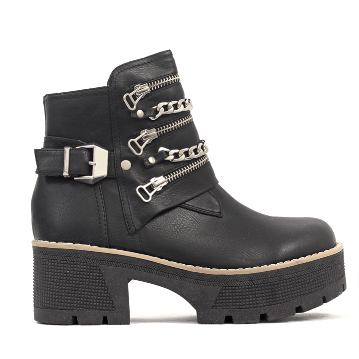 borcegos mujer negro